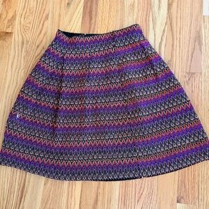 Francesca’s Anabella Multicolor Zigzag Patterned Women's Skirt